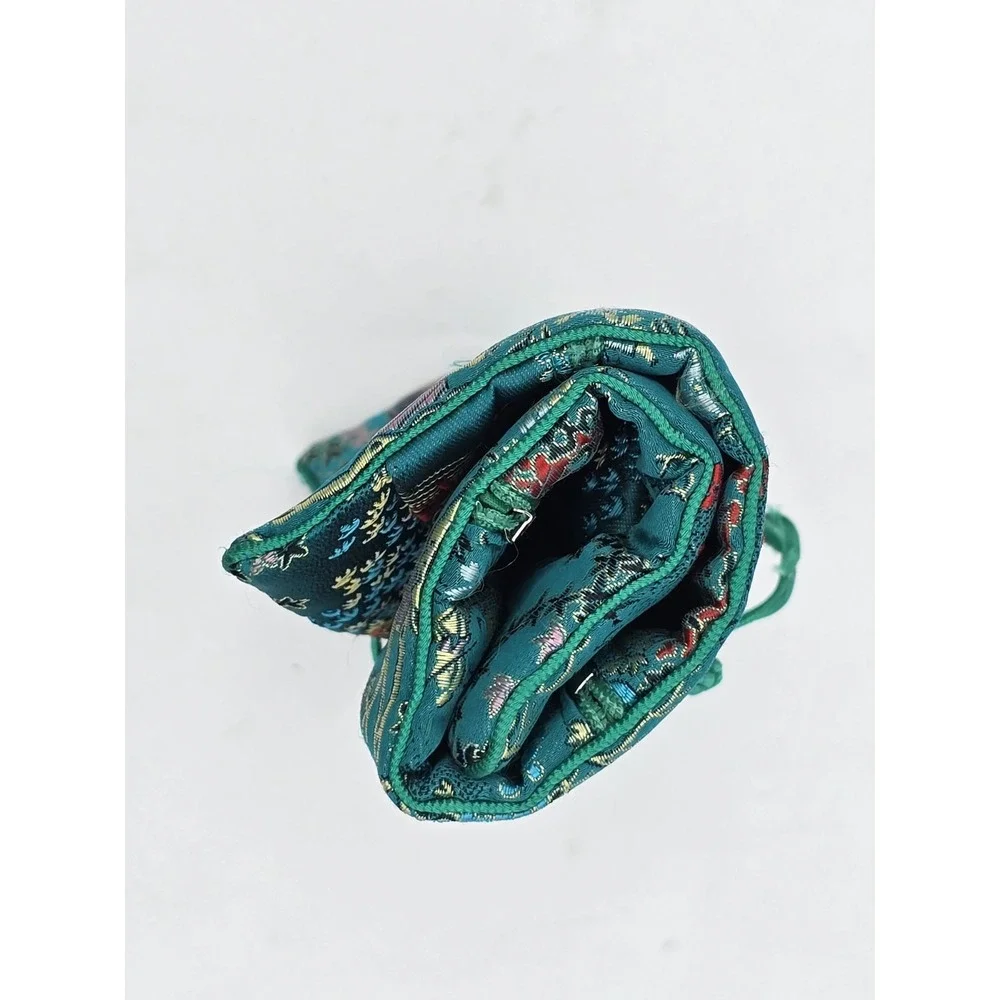 VTG Turquoise Travel Jewelry Organizer Roll‎ Foldable Jewelry Storage Holder